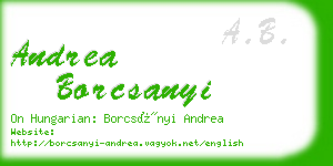 andrea borcsanyi business card